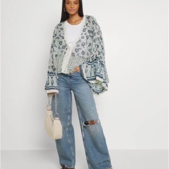 𝓯𝓹 Free People ~ Placed Print Lola Jacket | Kimono | Duster - Picture 7 of 9